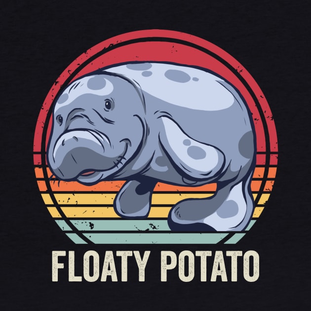 Funny Manatee Cute Floaty Potato by Visual Vibes